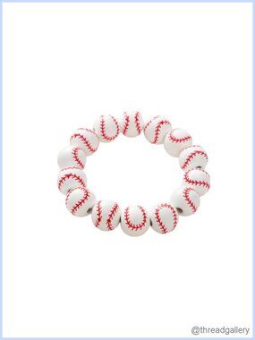 Handmade Wooden Stretch Bracelet Sports Ball Baseball Basketball Soccer Tennis
